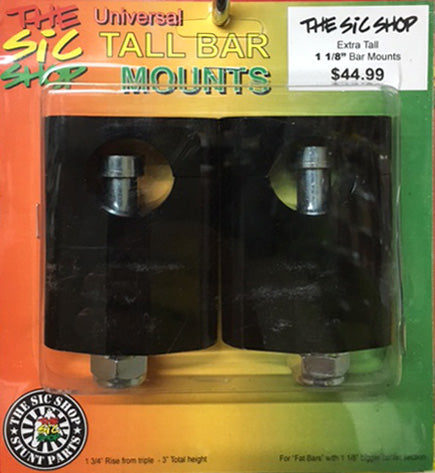 Universial Handlebar Mounts Riser Clamp 1 1/8" Black - Tall