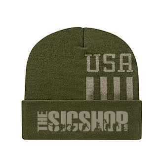 The Sic Shop Tricks Logo Beanie - Olive/Khaki