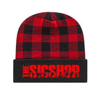 The Sic Shop Tricks Logo Beanie - Plaid/Red