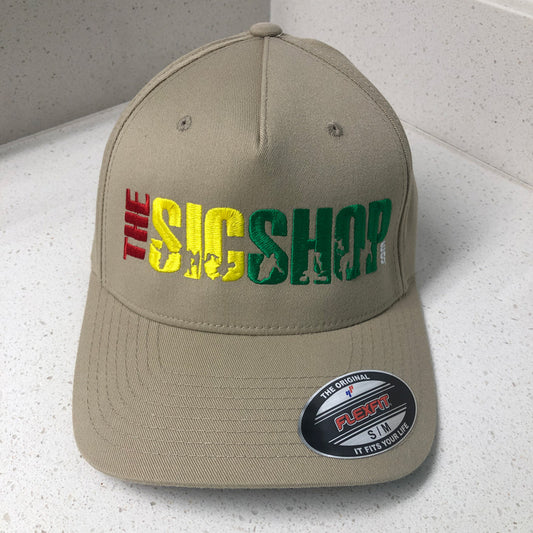 The Sic Shop Tricks Logo - FlexFit - Khaki - L/XL