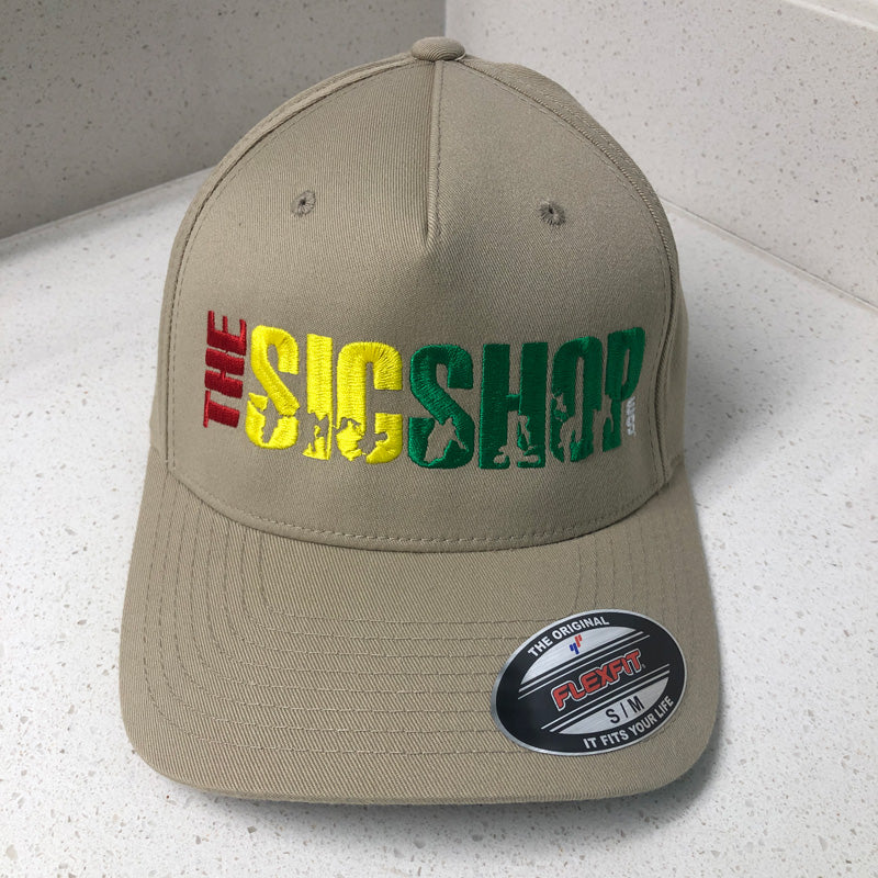 The Sic Shop Tricks Logo - FlexFit - Khaki -SM/MD