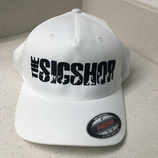 The Sic Shop Tricks Logo - FlexFit - White -SM/MD