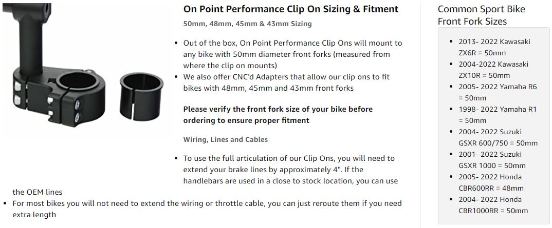 OnPoint Riser Clip-on Set with 7/8" Bar