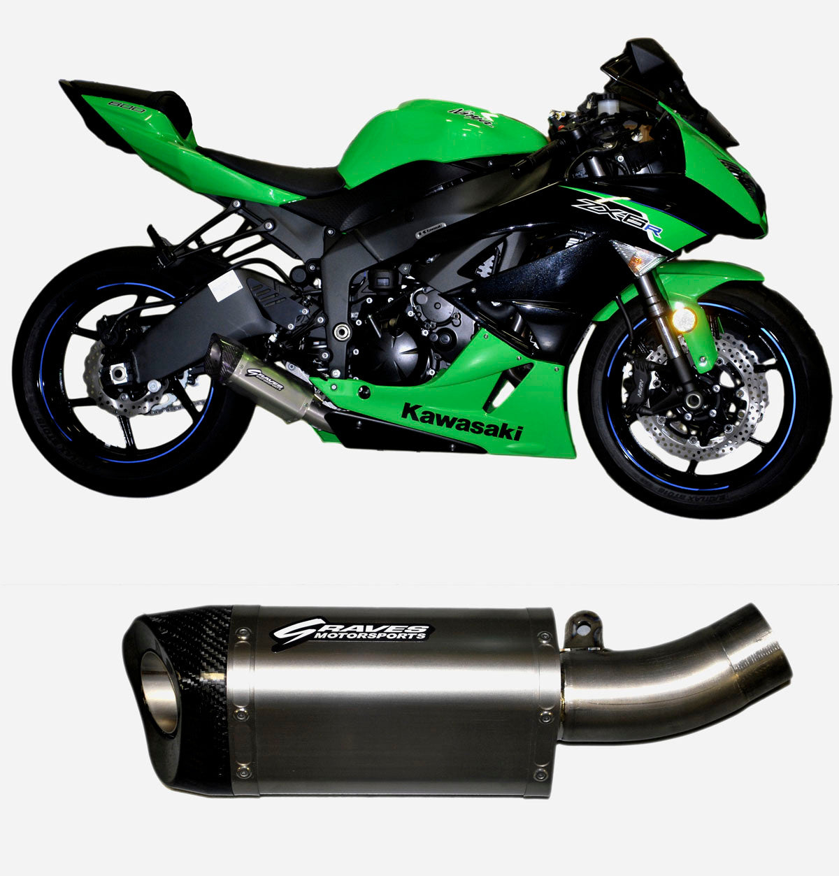 Graves 09-25 ZX-6R Cat-Eliminator Carbon Slip-on Exhaust