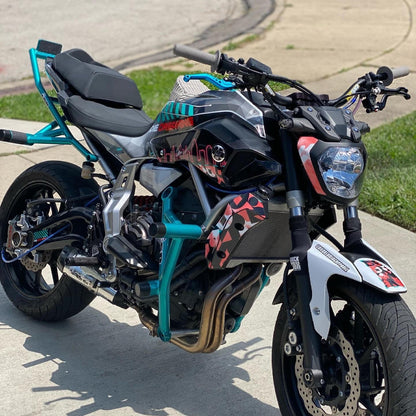 Cock's 15-23 FZ07 / MT07 Sub Cage - Scrape Bar Combo w/Titanium
