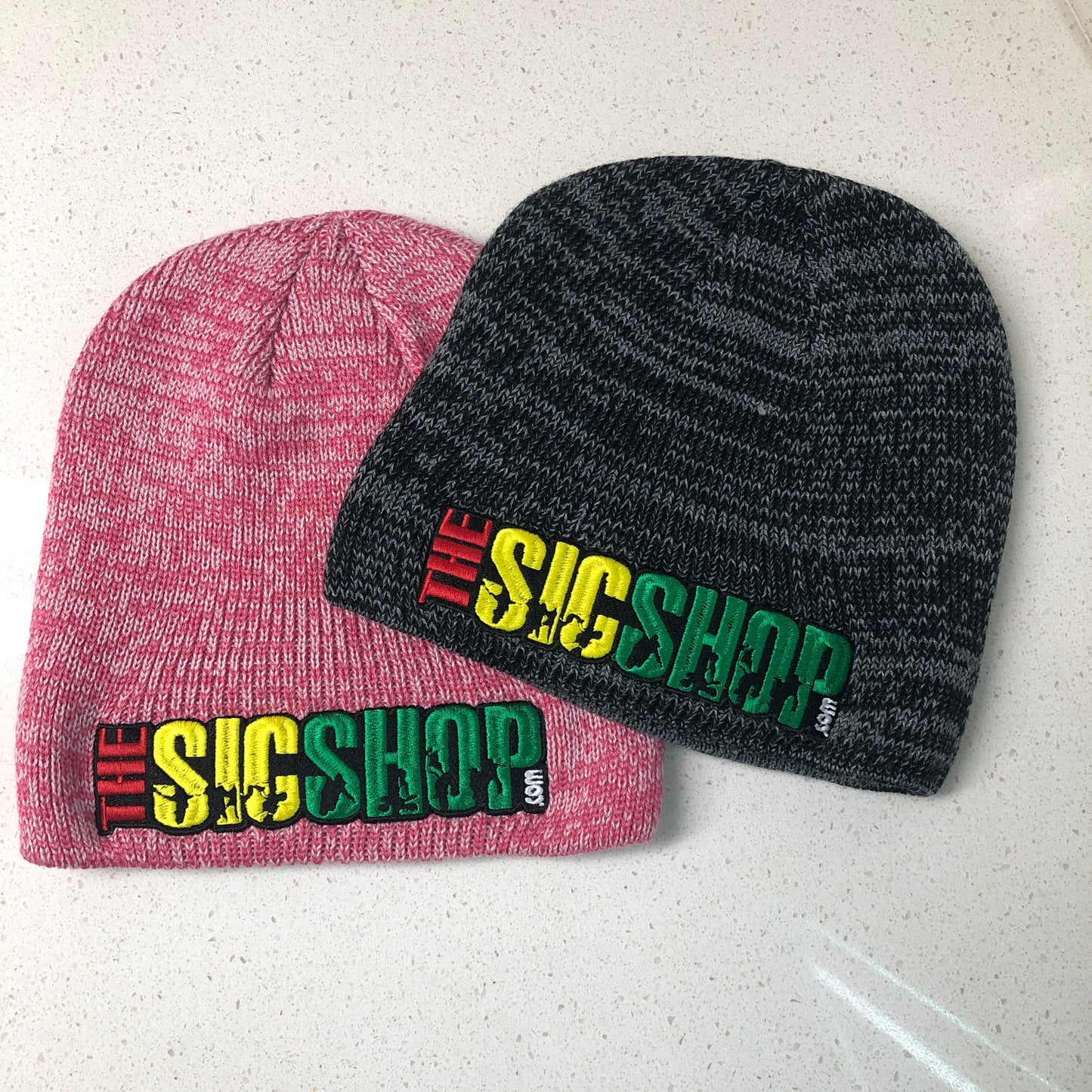 The Sic Shop Tricks Logo Beanie - Pink/Rasta