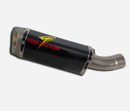 Graves 09-23 ZX-6R Cat-Back Slip-on Carbon Exhaust