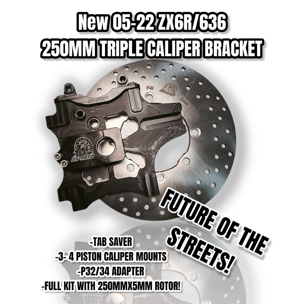 SS-Moto ZX6 250mm Triple Caliper Bracket Kit