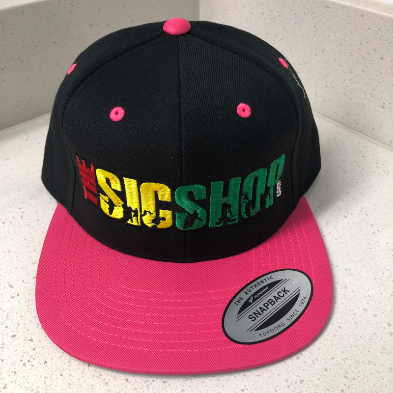 The Sic Shop Tricks Logo - Snap Back - Pink/Rasta – The Sic Shop LLC